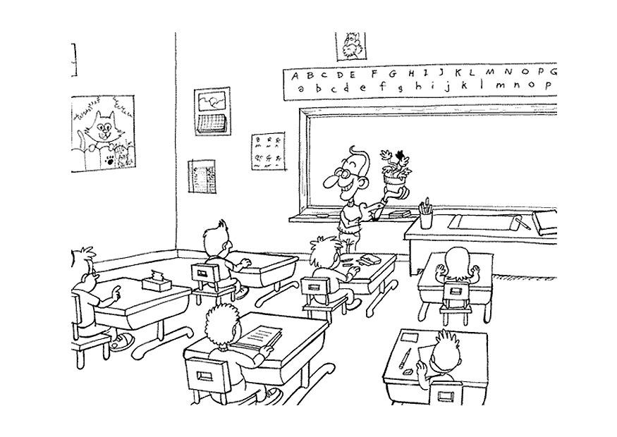 i klassrummet Målarbild i klassrummet