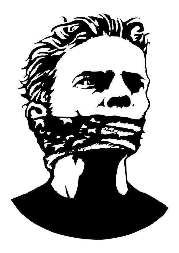 ingen yttrandefrihet Målarbild ingen yttrandefrihet