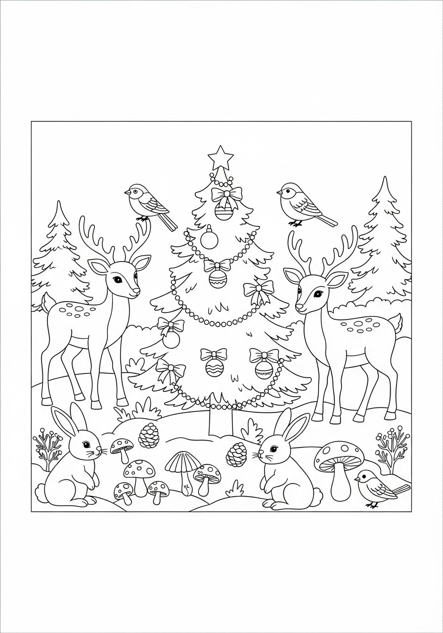 jul i skogen Målarbild jul i skogen