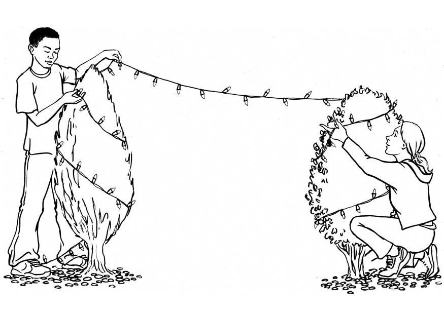 Målarbild julbelysning