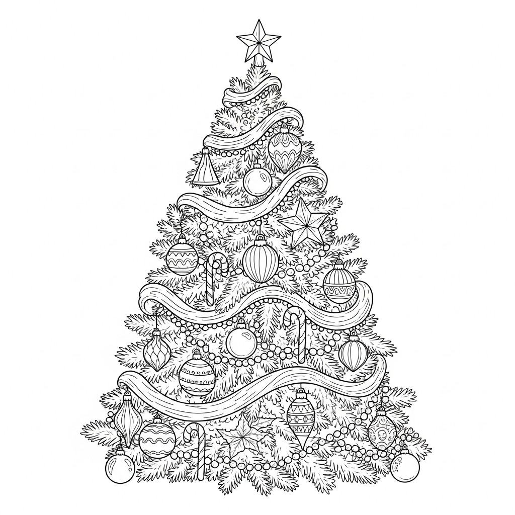 julgranen dekorerad Målarbild julgranen dekorerad