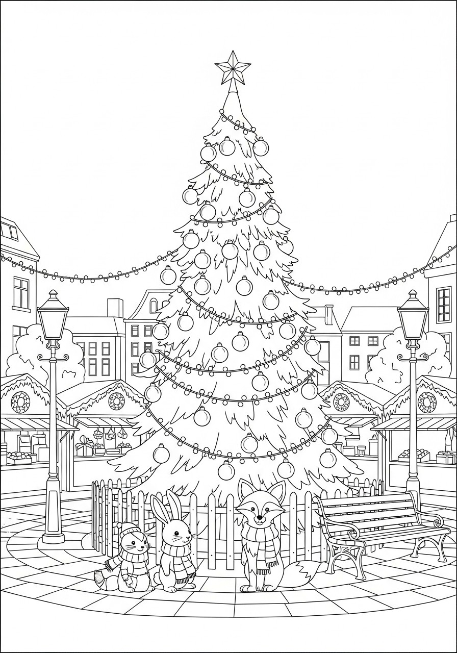 julgranen pA¥ julmarknaden Målarbild julgranen pA¥ julmarknaden