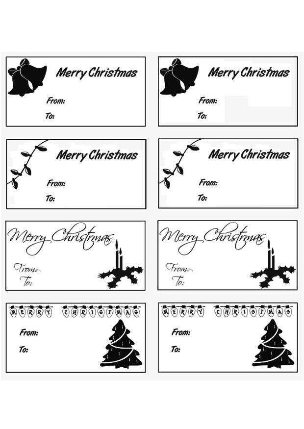 julklapppsetiketter Målarbild julklapppsetiketter