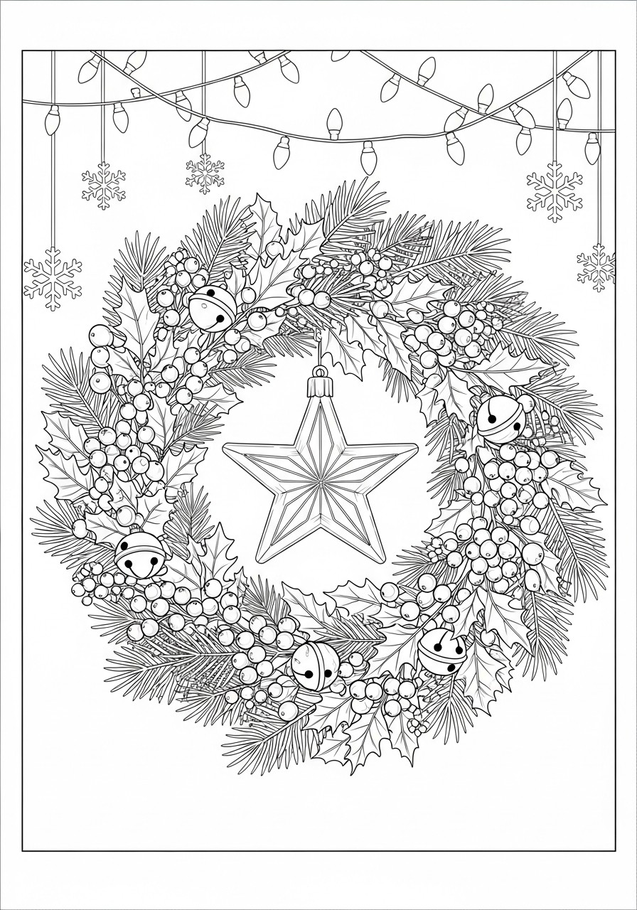 julkrans med klockor Målarbild julkrans med klockor