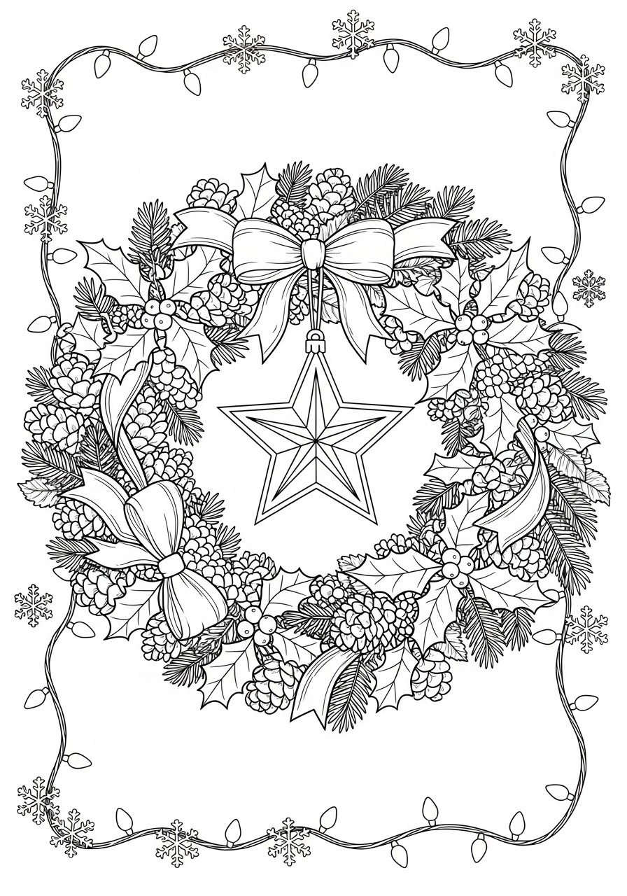 julkrans med ljus Målarbild julkrans med ljus