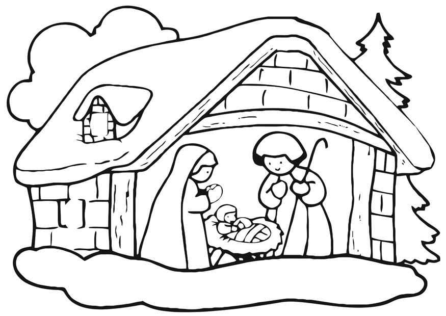 julkrubba Målarbild julkrubba