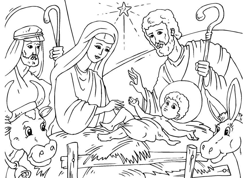 julkrubba Målarbild julkrubba
