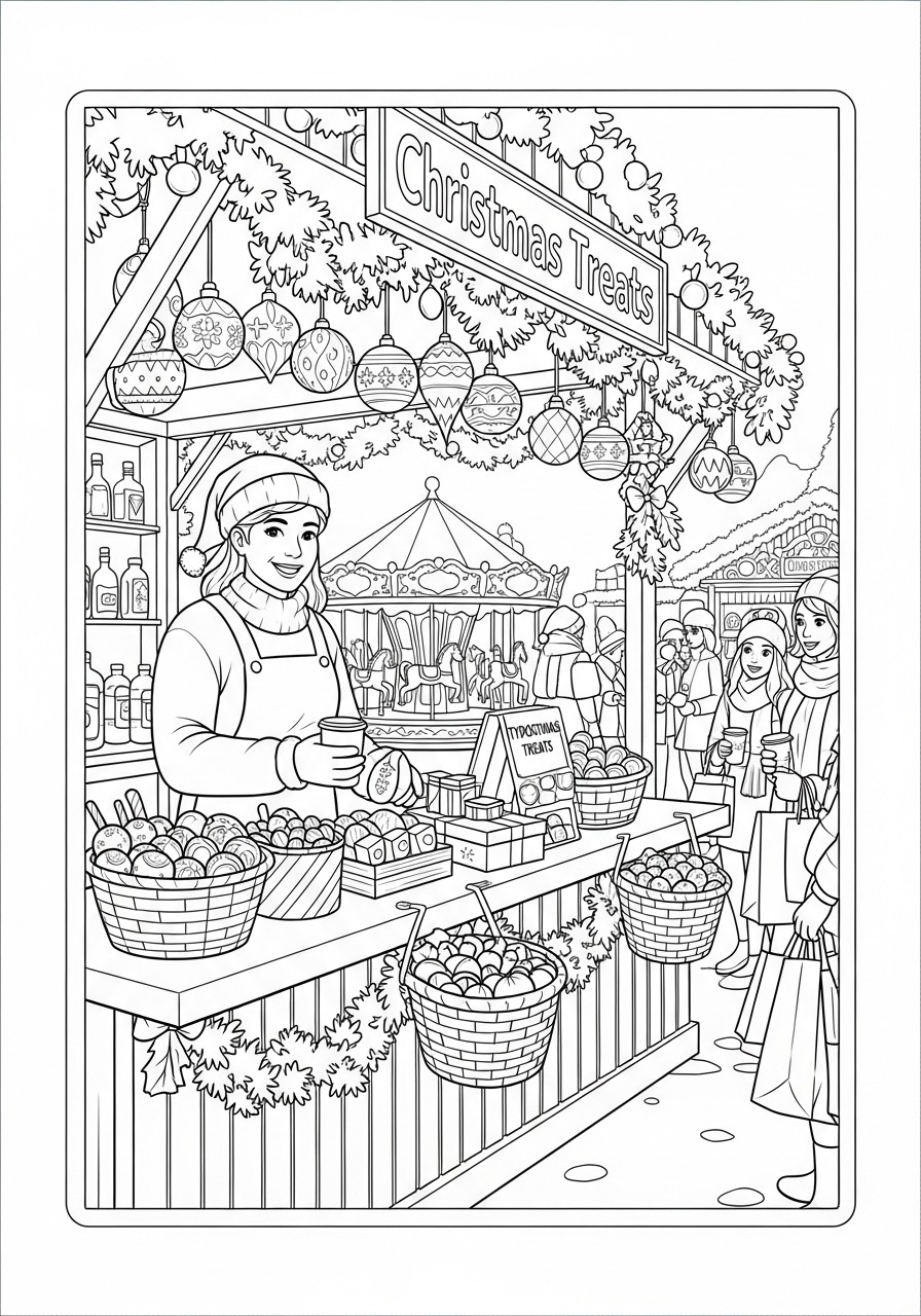 Målarbild julmarknaden