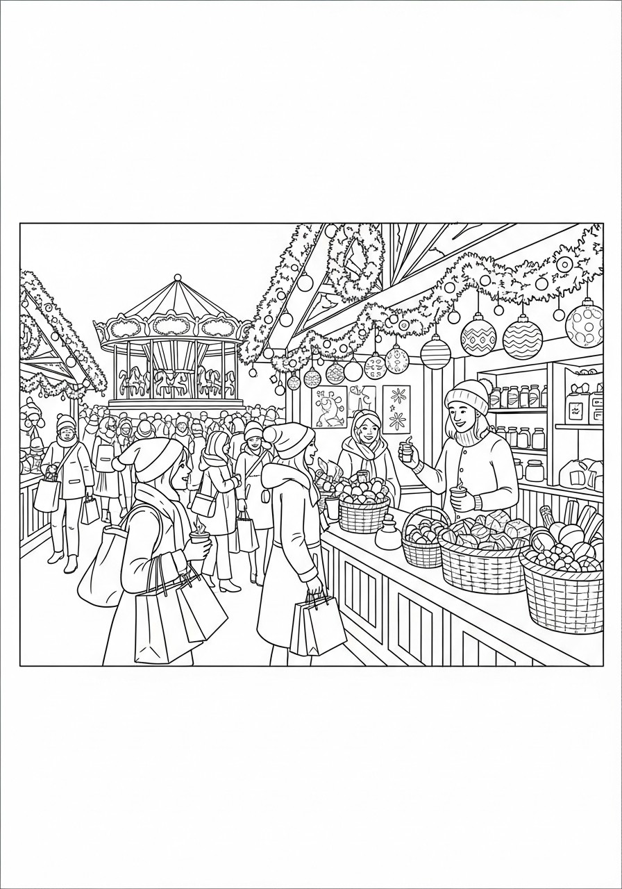 Målarbild julmarknaden