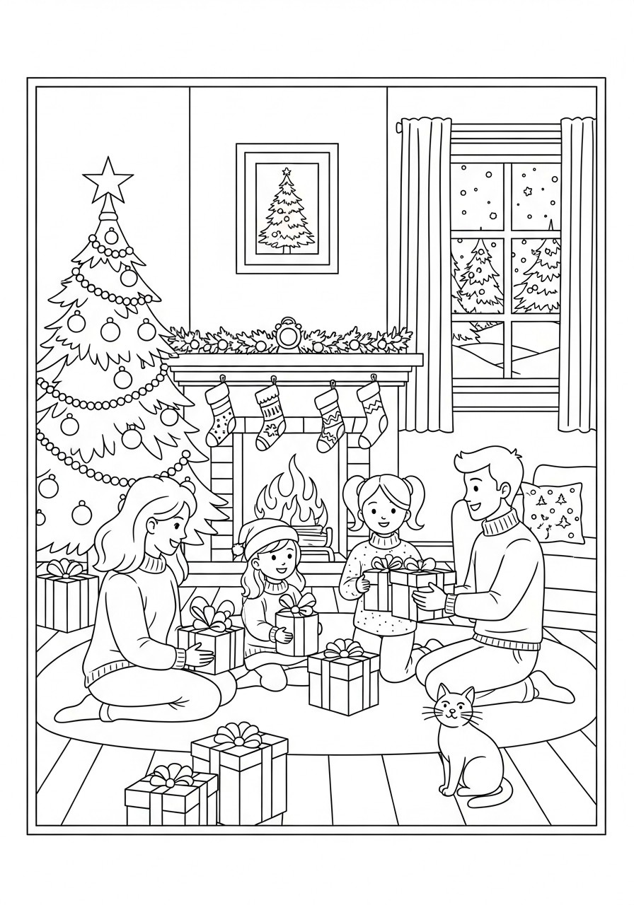 julscen Målarbild julscen