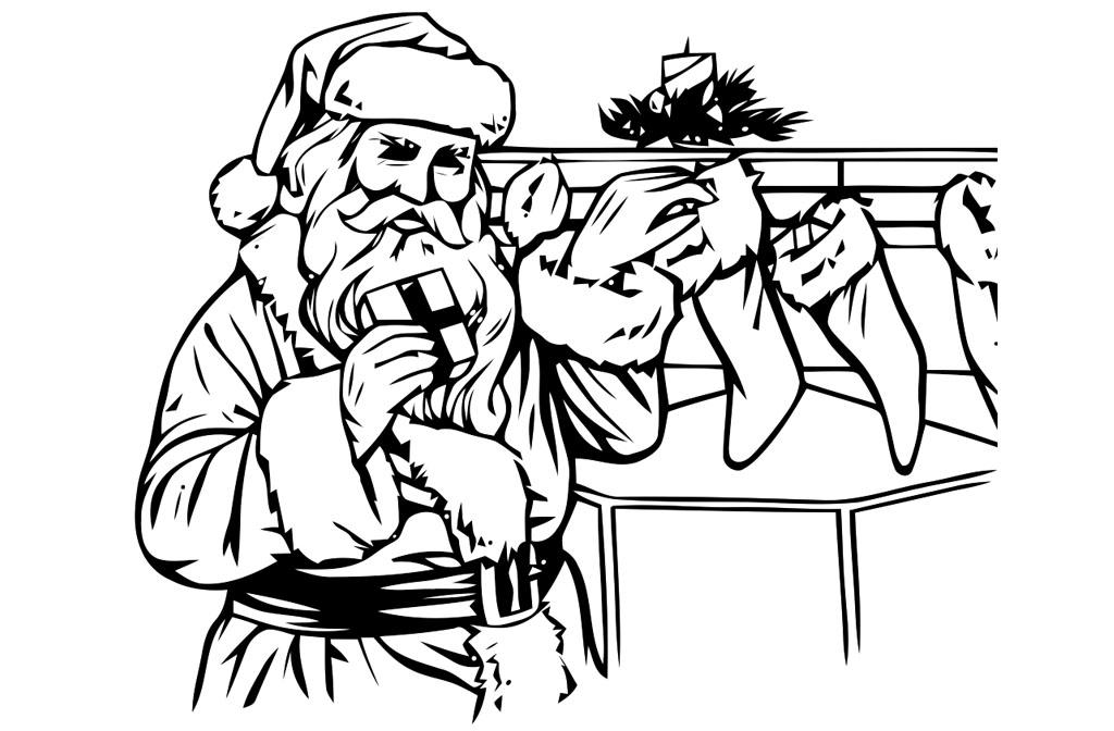 jultomten Målarbild jultomten