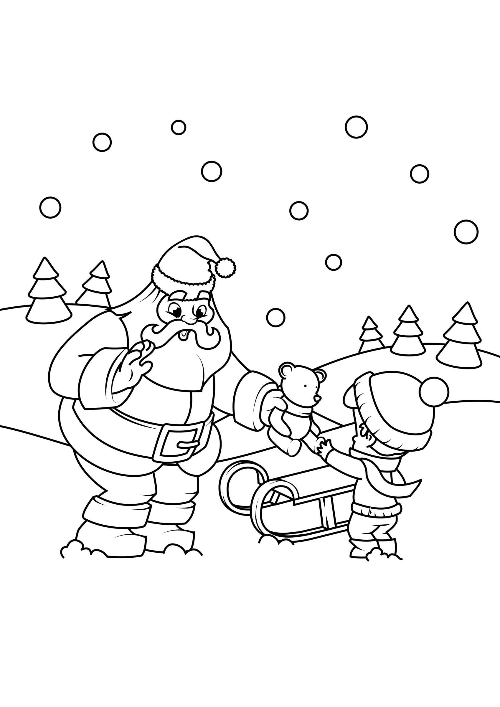 jultomten ger paket Målarbild jultomten ger paket