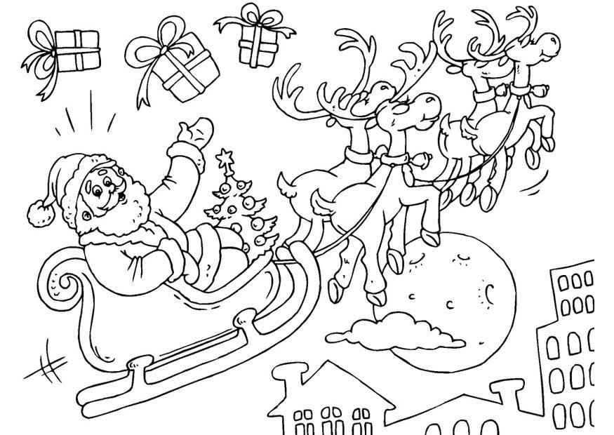 jultomten i slA¤de Målarbild jultomten i slA¤de
