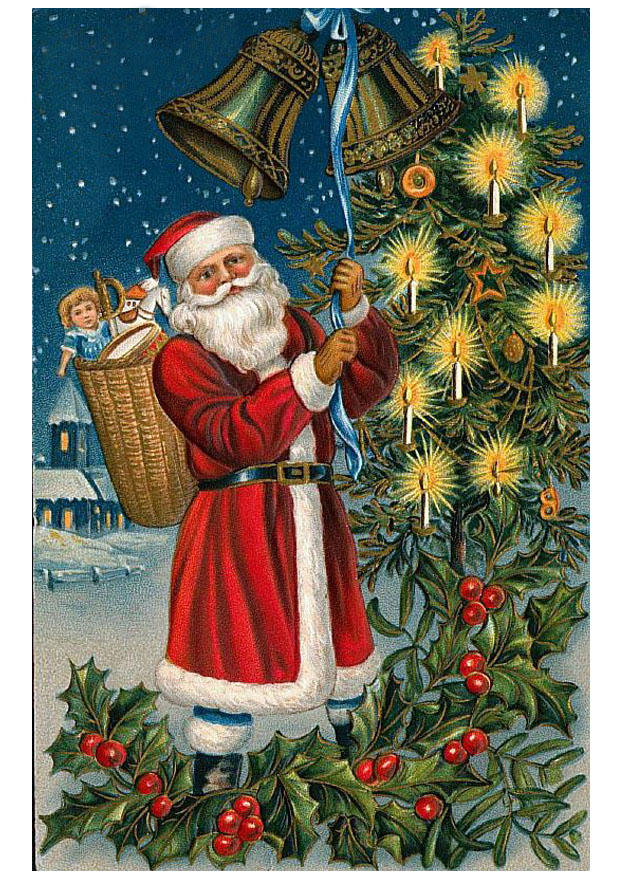 jultomten med ett barn bild jultomten med ett barn