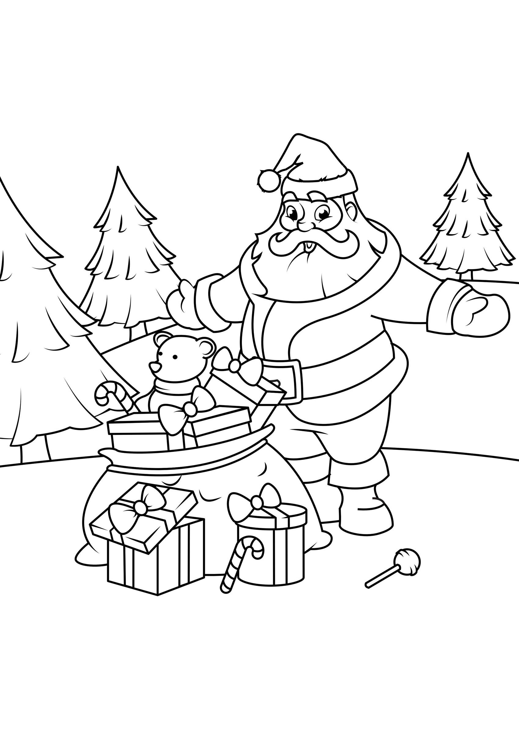 jultomten med paket Målarbild jultomten med paket