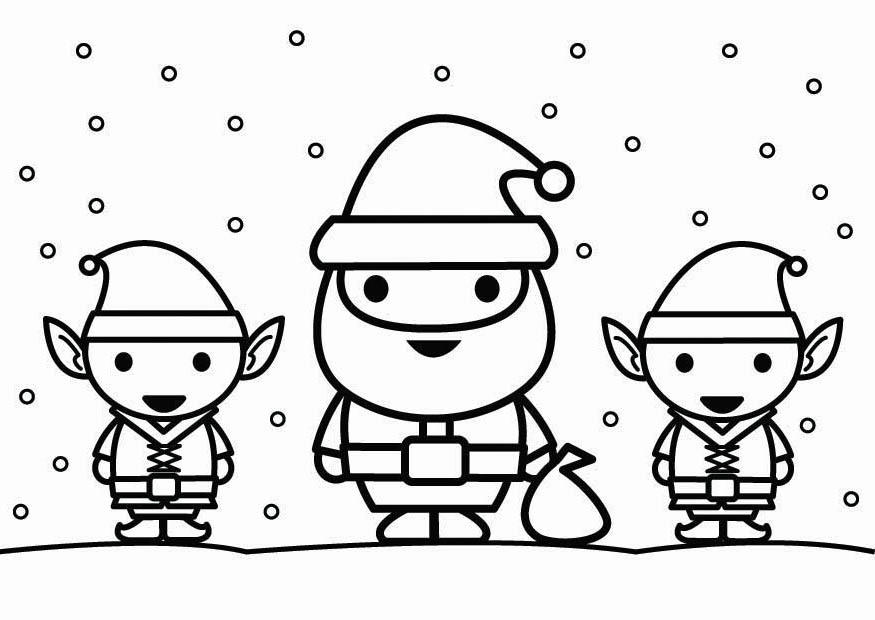 jultomten och alver Målarbild jultomten och alver