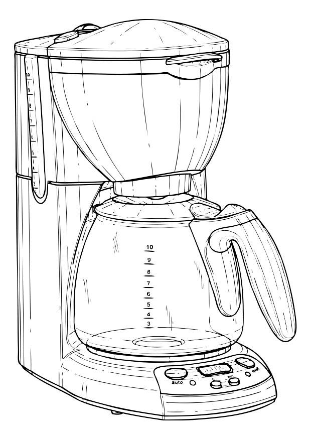 kaffekokare Målarbild kaffekokare