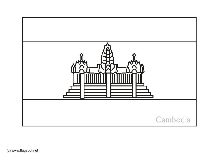kambodja Målarbild kambodja