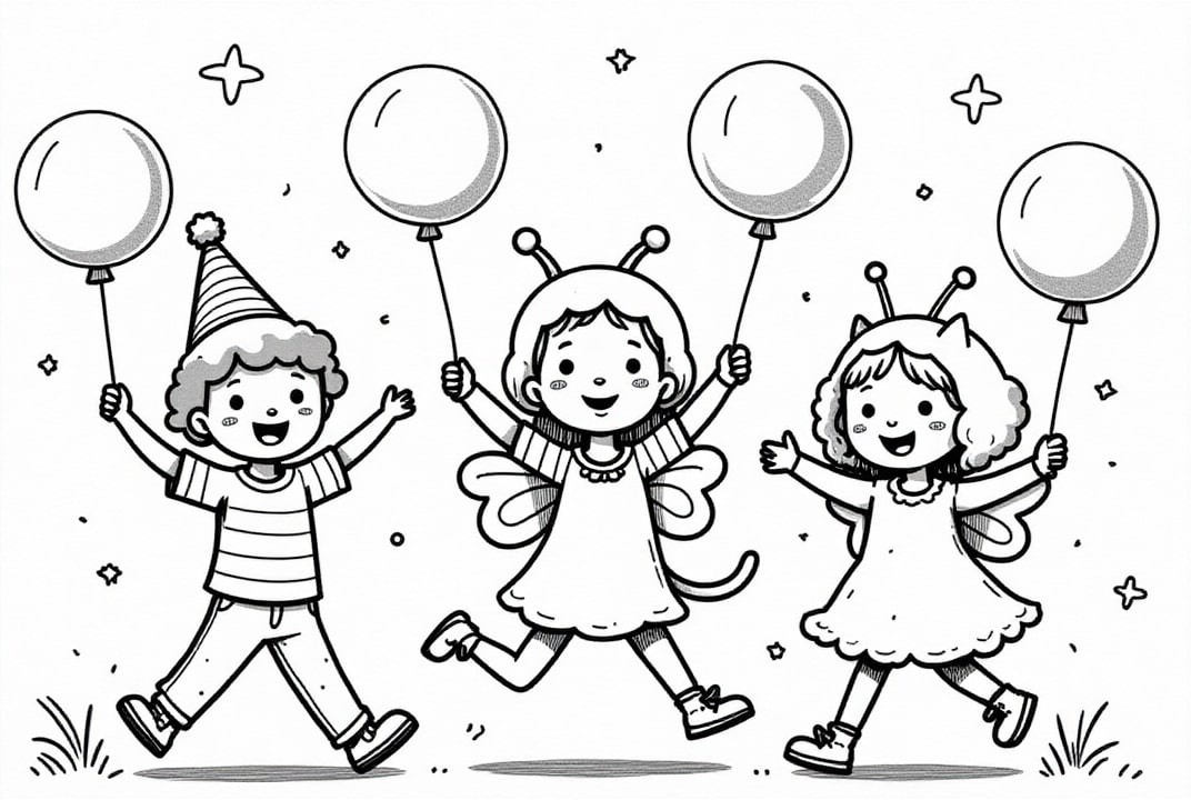 karneval med ballonger Målarbild karneval med ballonger