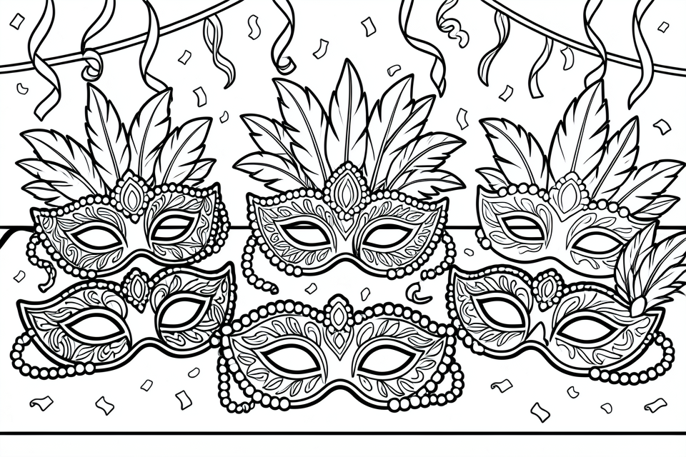 karnevalmasker Målarbild karnevalmasker