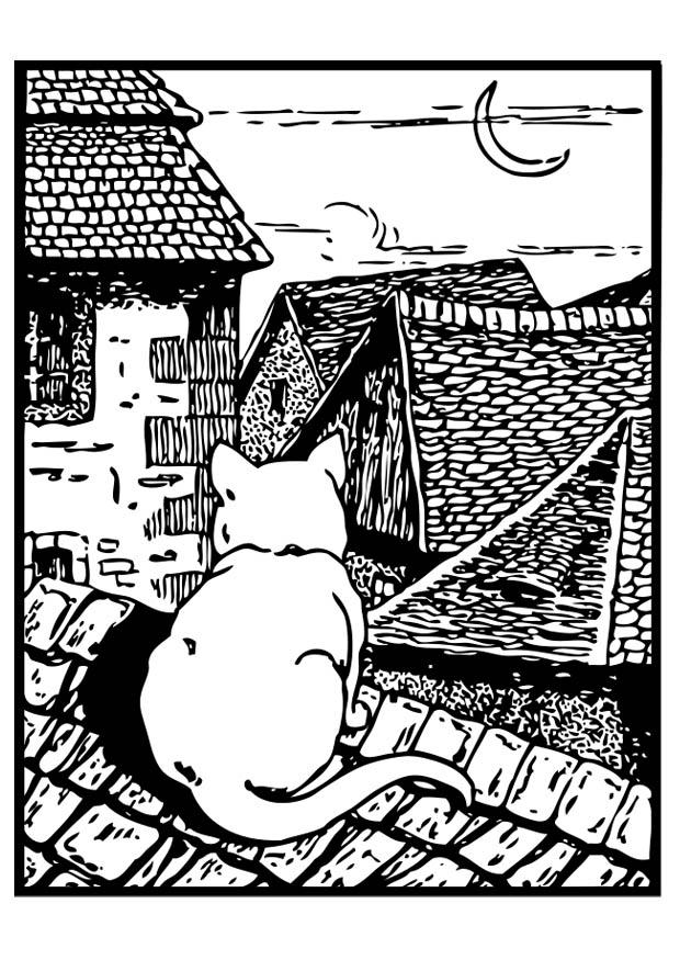 Målarbild katt pA¥ taket