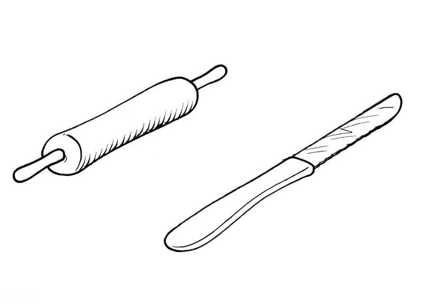 kavel och kniv Målarbild kavel och kniv