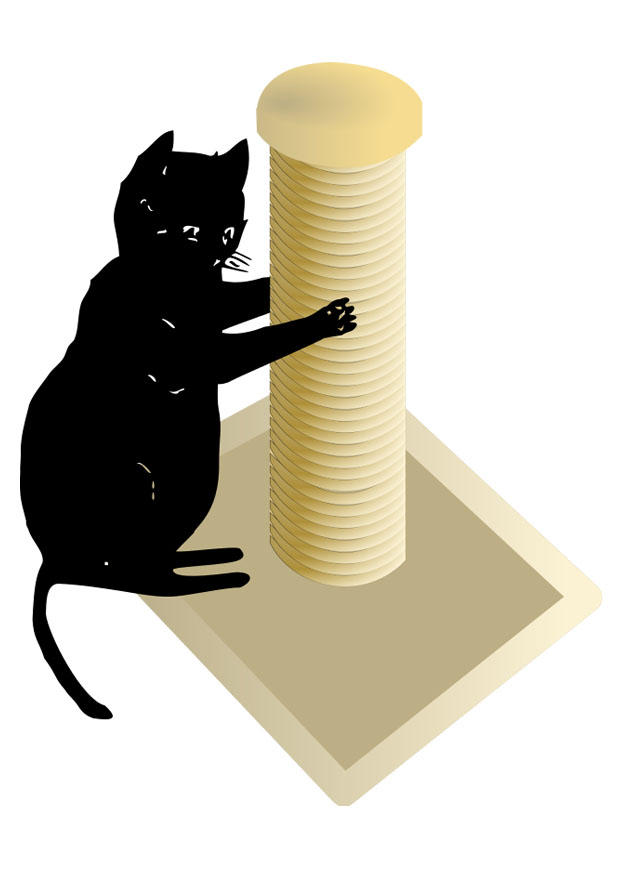 klA¶spA¥le med katt Målarbild klA¶spA¥le med katt