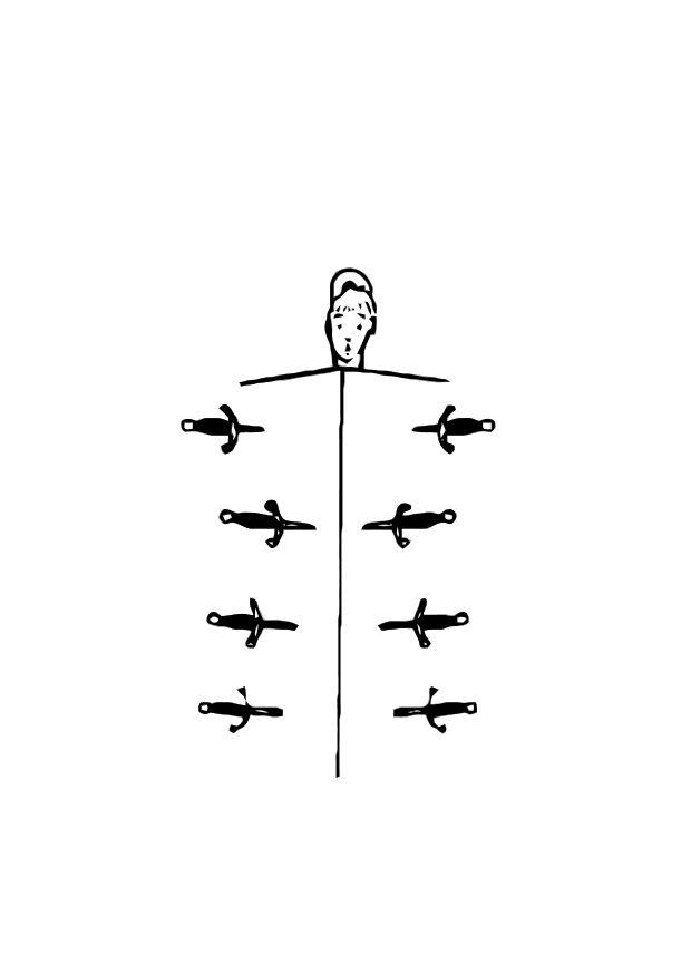 knivkastare Målarbild knivkastare