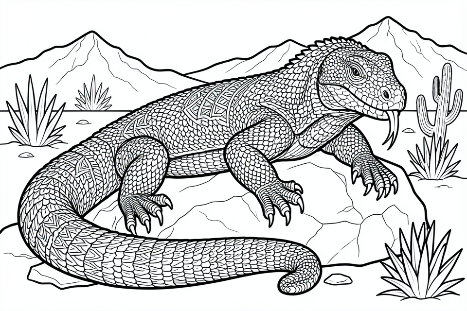 komodovaranen Målarbild komodovaranen
