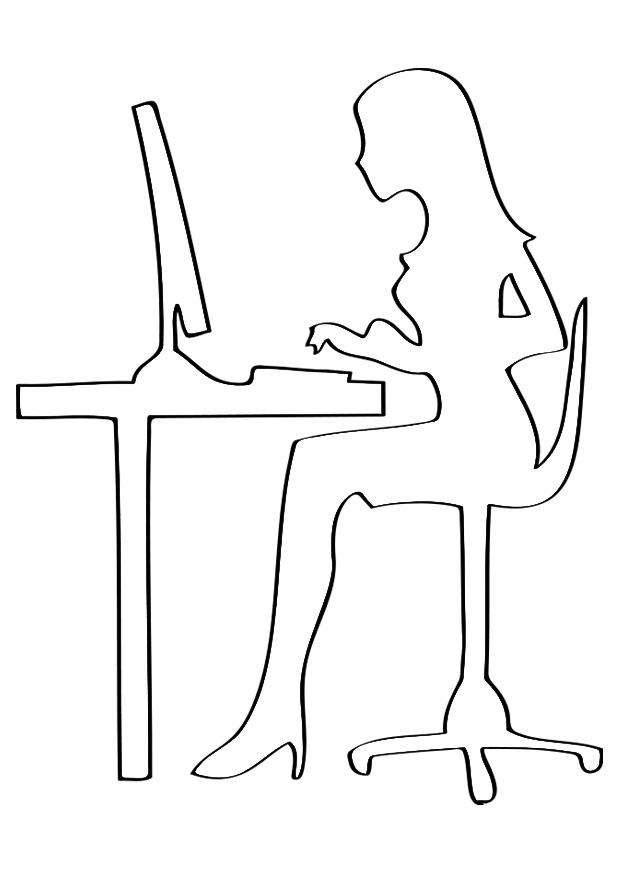 kontorsarbete Målarbild kontorsarbete