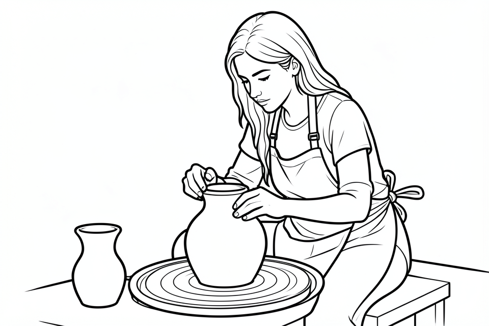 Målarbild krukmakeri