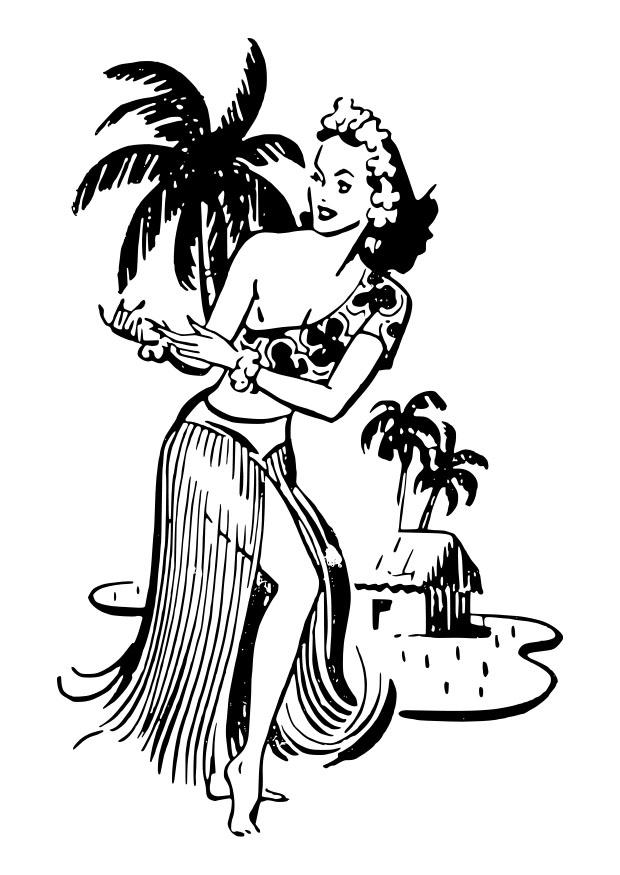 kvinna frA¥n hawaii Målarbild kvinna frA¥n hawaii