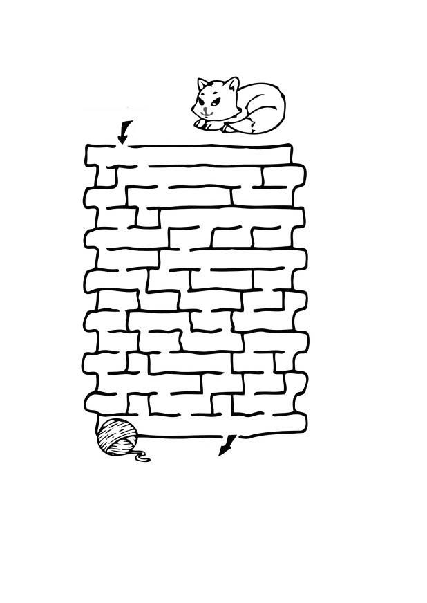 Målarbild labyrint A¤ katt