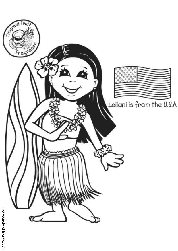 leilani med amerikansk flagga Målarbild leilani med amerikansk flagga