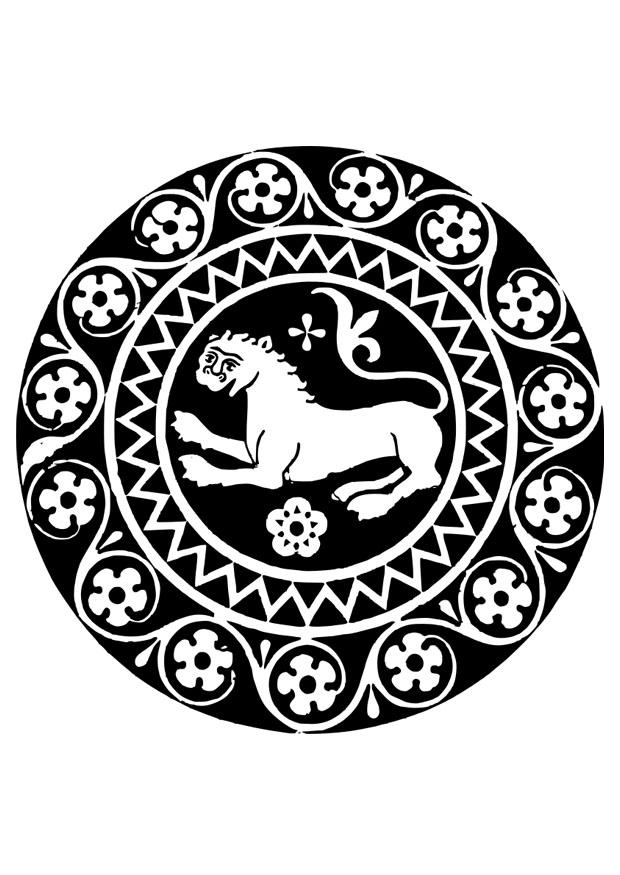 lejonmandala Målarbild lejonmandala