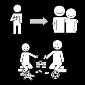 leka hos kompisar Målarbild leka hos kompisar