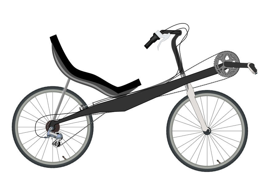liggande cykel Målarbild liggande cykel