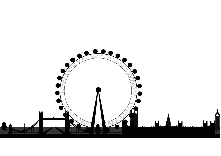 Målarbild london silhuett 