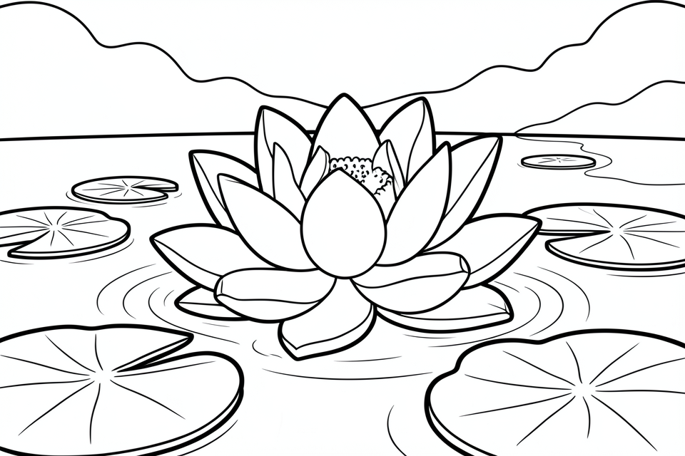 Målarbild lotusblomma