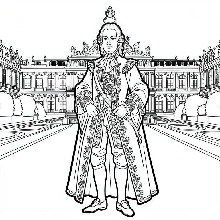 ludvig xiv framfA¶r sitt slott i versailles Målarbild ludvig xiv framfA¶r sitt slott i versailles