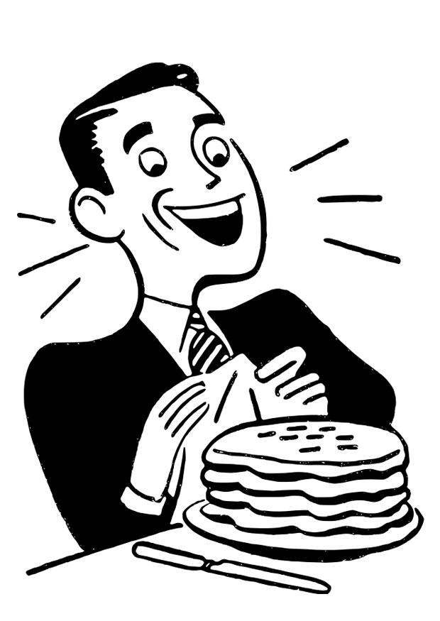 man med pankakor Målarbild man med pankakor