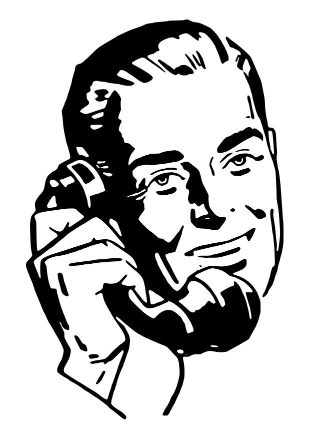 man telefonerar Målarbild man telefonerar