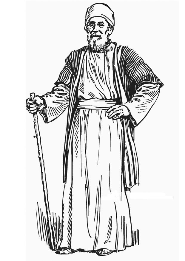 Målarbild mansklA¤dsel - kaftan
