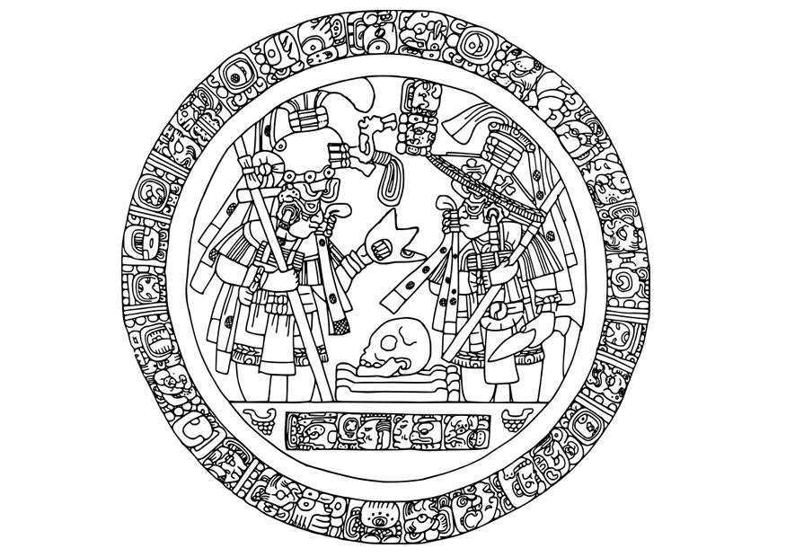 mayan bild i cirkeln Målarbild mayan bild i cirkeln