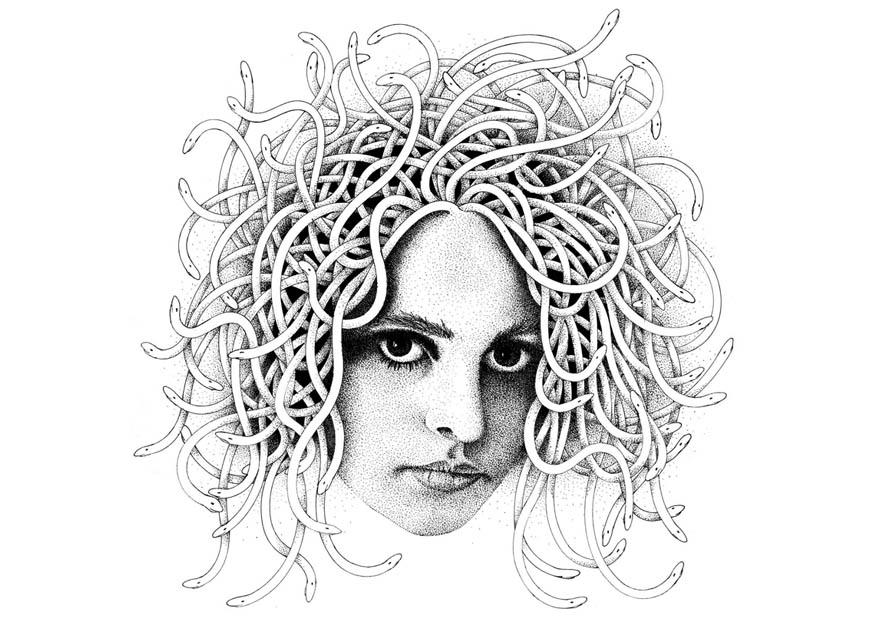 Målarbild medusa