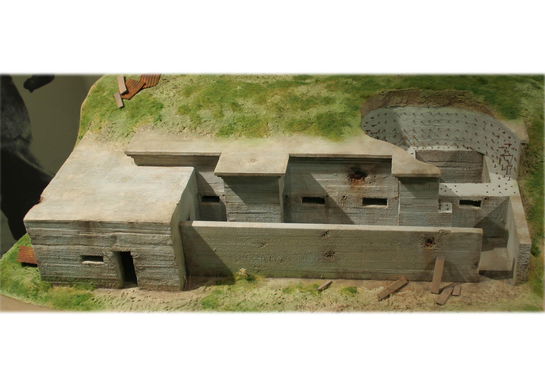 modell av tysk bunker, 1916 Foto modell av tysk bunker, 1916