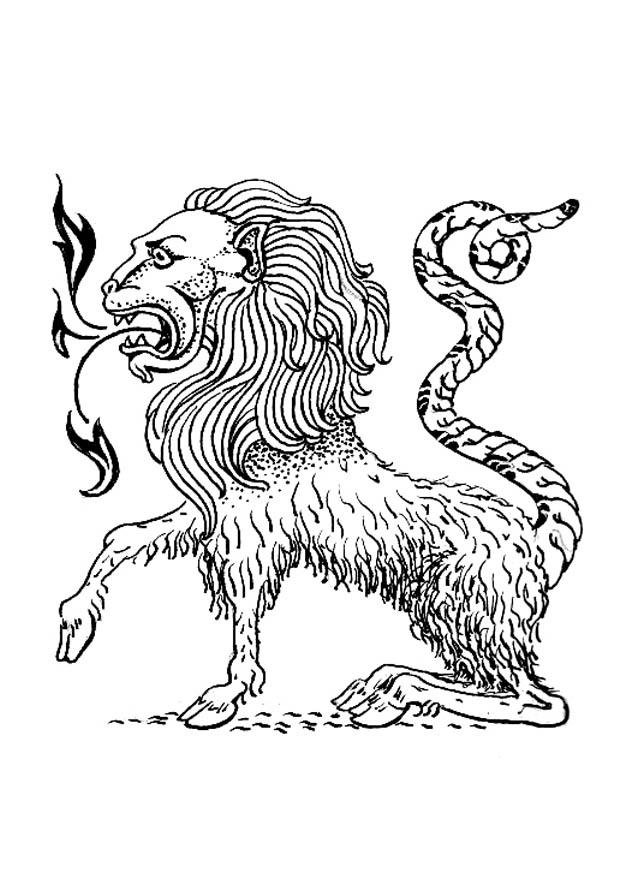 monsterdjur - chimera Målarbild monsterdjur - chimera