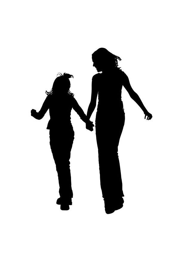 mor och dotter Målarbild mor och dotter