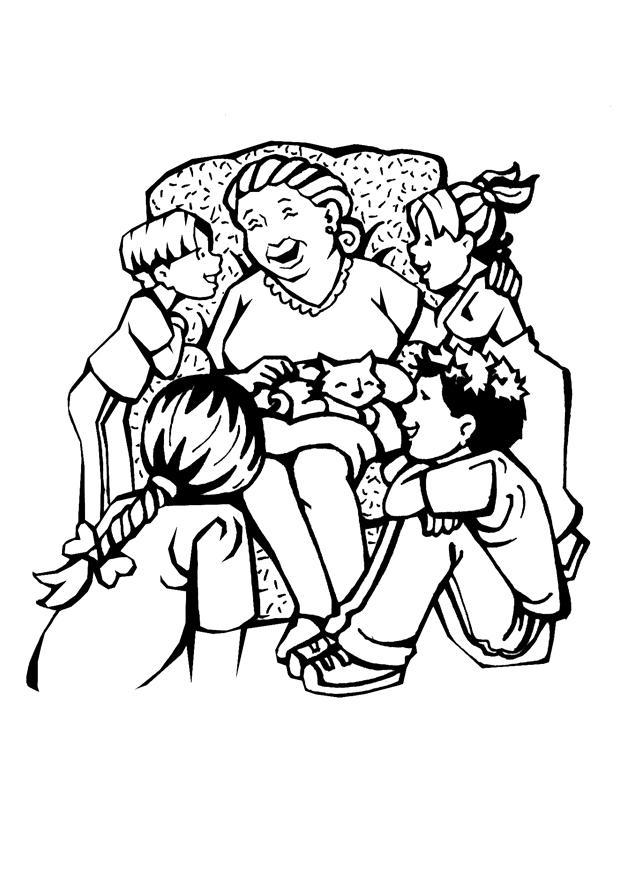 mormor - mors dag Målarbild mormor - mors dag
