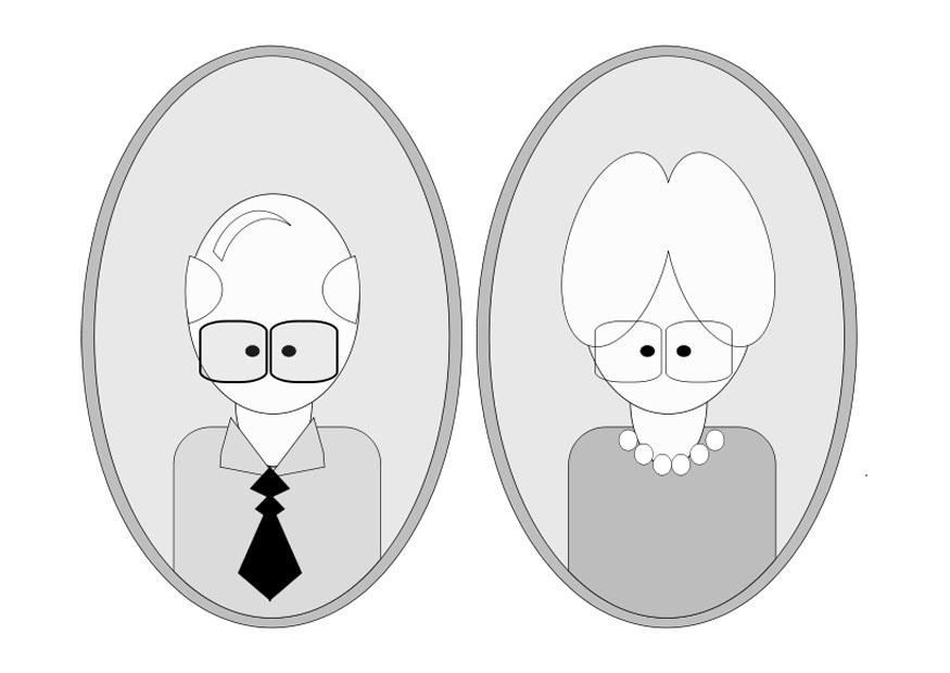 mormor och morfar - farmor och farfar Målarbild mormor och morfar - farmor och farfar